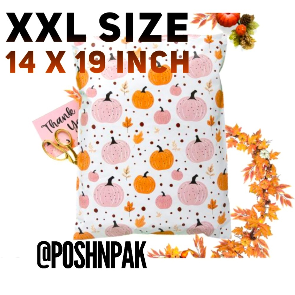 POSHER FAV🧡10 XXL Pink & Orange Pumpkin Poly Mailers 14 x 19 inch